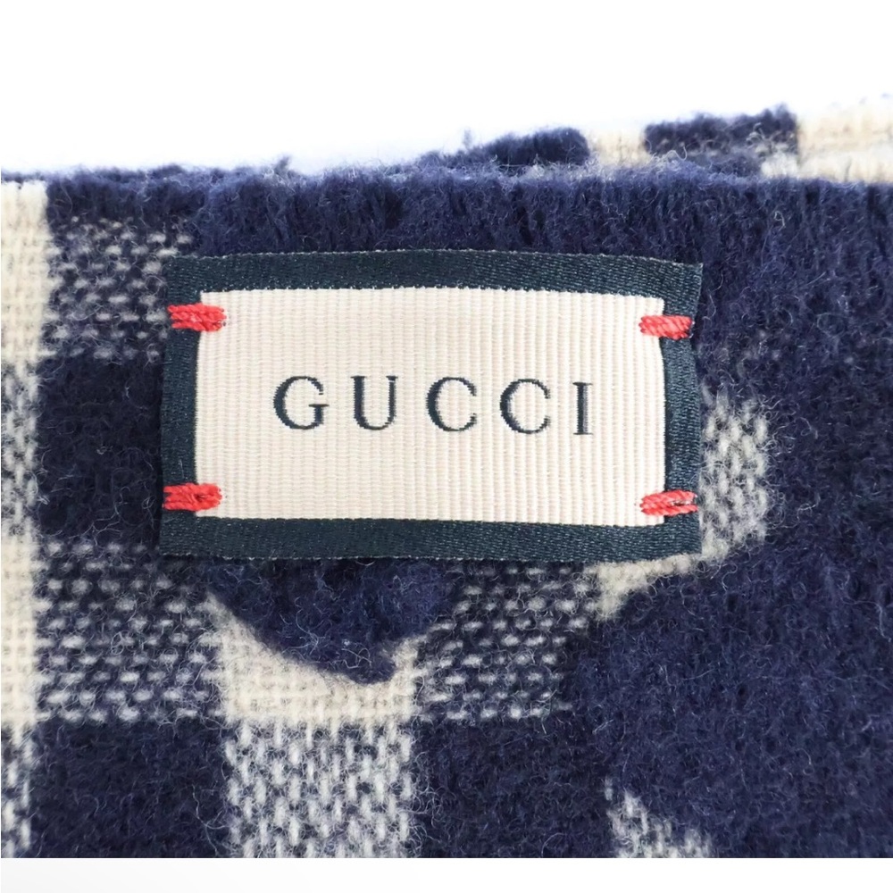Gucci GG Jacquard Checkered Scarf - Picture 4 of 5